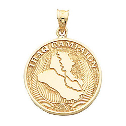 10kt Yellow Gold 7/8in Iraq Campaign Medal
