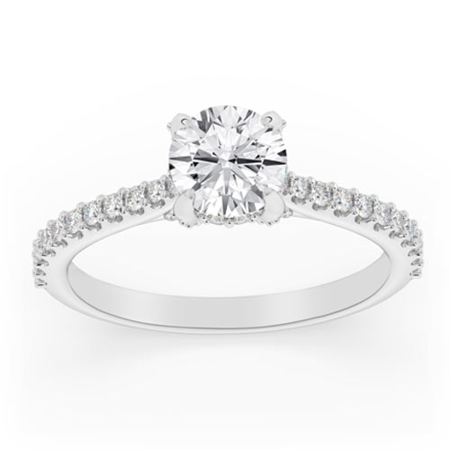 1.44 ct tw Round Lab Grown Diamond Engagement Ring F / VS1 14k White Gold