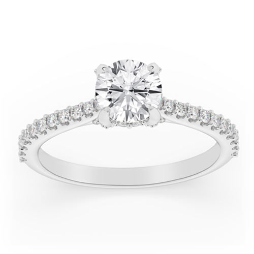 1.44 ct tw Round Lab Grown Diamond Engagement Ring F / VS1 14k White ...