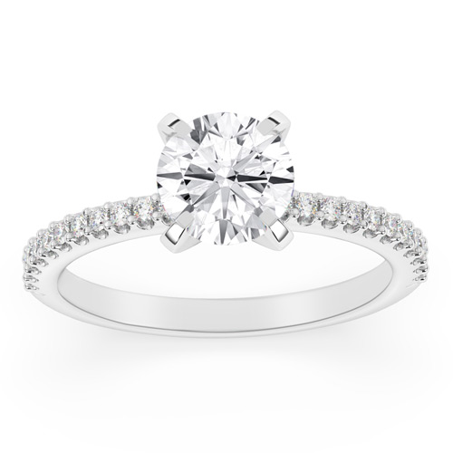 1.28 ct tw Four Prong Round Lab Grown Diamond Engagement Ring F / VS1 in 14k White Gold