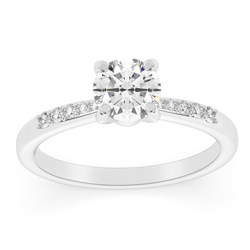 Petite Four Prong 1.11 ct tw Oval Lab Grown Diamond Engagement Ring F / VS1 in 14k White Gold