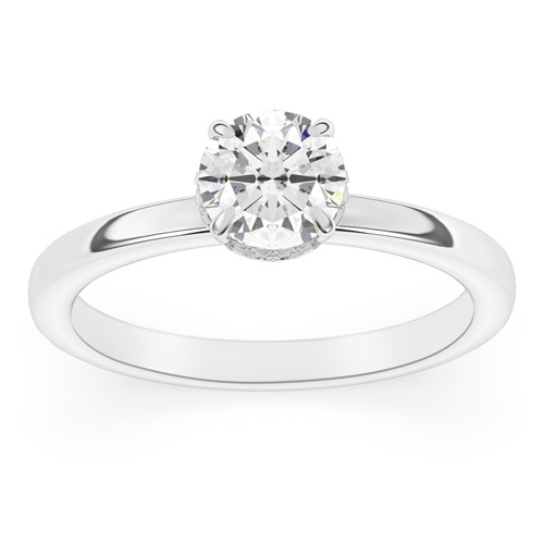 1.05 ct tw Lab Grown Diamond Crown Engagement Ring F / VS1 in 14k White Gold