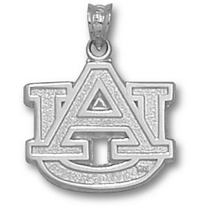 Sterling Silver 5/8in Auburn University AU Pendant