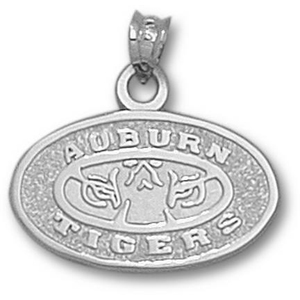 Auburn Tigers 1/2in Sterling Silver Pendant