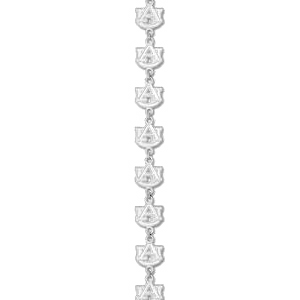 Auburn Tigers 7.5in Sterling Silver Logo Bracelet