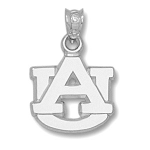 Auburn Tigers 1/2in Sterling Silver AU Pendant