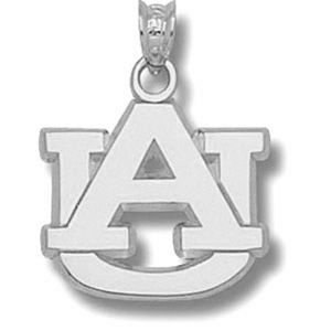 Sterling Silver 5/8in Auburn Tigers Polished AU Pendant