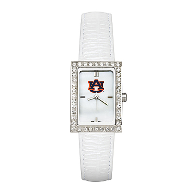 Auburn University Ladies Allure Watch White Leather Strap