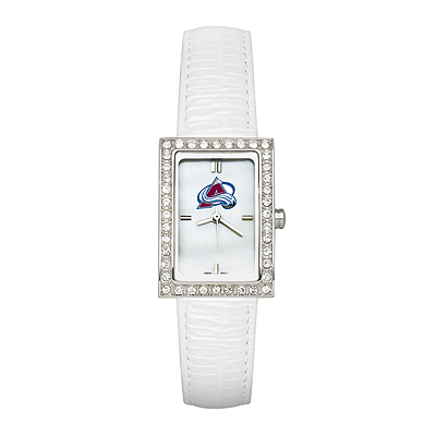 Colorado Avalanche Ladies Allure Watch White Leather Strap