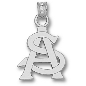 Sterling Silver 3/4in Arizona State University AS Pendant