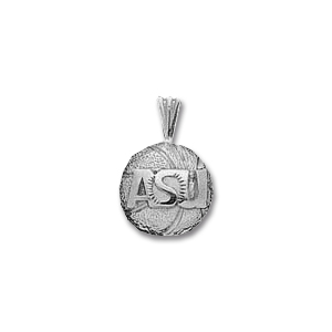 Sterling Silver 1/2in ASU Basketball Pendant