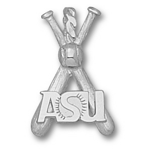 Arizona State Baseball Bats Pendant 7/8in Sterling Silver