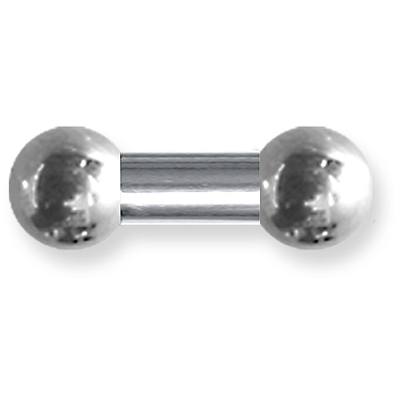 Internally Threaded Large 0 Gauge Stainless Steel Barbell 1/2in Long