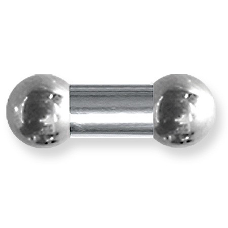 Internally Threaded Large 00 Gauge Stainless Steel Barbell 1/2in Long