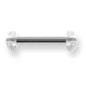 Acrylic Clear Half Balls Straight Barbells 10 Gauge 5/8in