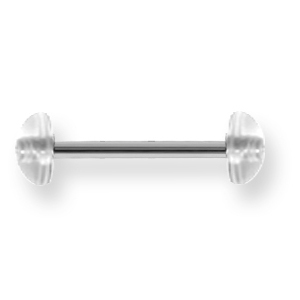 Acrylic Clear Half Balls Straight Barbells 14 Gauge 5/8in