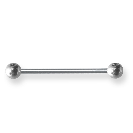 Externally Threaded Stainless Steel 14 Gauge Barbell 1in Long