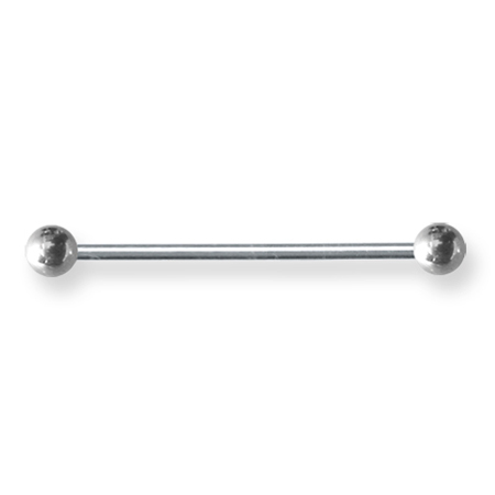 Externally Threaded Stainless Steel 14 Gauge Barbell 1 1/4in Long