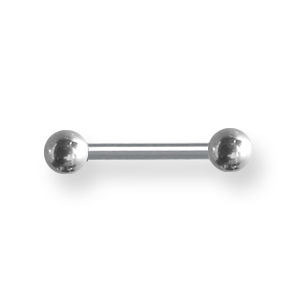 Externally Threaded Stainless Steel 14 Gauge Barbell 3/8in Long