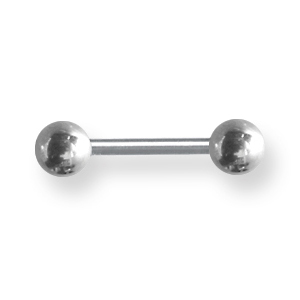 Externally Threaded Stainless Steel 14 Gauge Barbell 3/8in Long