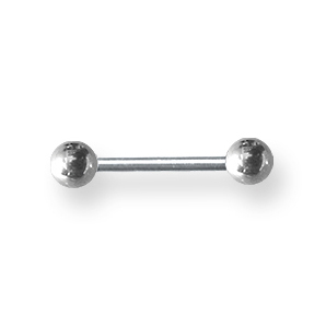Externally Threaded Stainless Steel 16 Gauge Barbell 3/8in Long