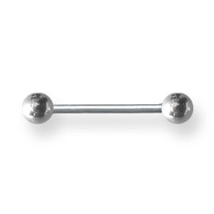 Externally Threaded Stainless Steel 16 Gauge Barbell 1/2in Long