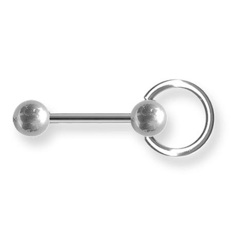 Stainless Steel Barbell with Enslaved Ring 14 Gauge 1/2in Long