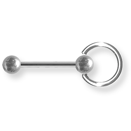 Stainless Steel Barbell with Enslaved Ring 14 Gauge 5/8in Long