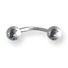 Externally Threaded Stainless Steel Curved Barbell 14 Gauge 3/8in Long