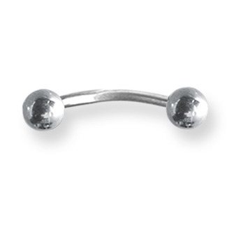 Externally Threaded Stainless Steel Curved Barbell 14 Gauge 1/2in Long