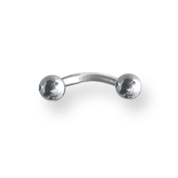Externally ThreadedStainless Steel Curved Barbell 16 Gauge 1/4in Long