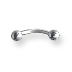 Externally Threaded Stainless Steel Curved Barbell 16 Gauge 5/16in Long