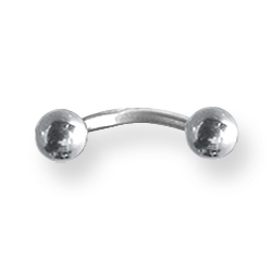 Externally Threaded Stainless Steel Curved Barbell 16 Gauge 5/16in Long