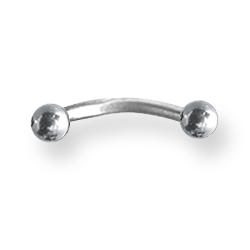 Externally Threaded Stainless Steel Curved Barbell 16 Gauge 3/8in Long