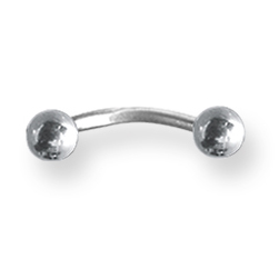 Externally Threaded Stainless Steel Curved Barbell 16 Gauge 3/8in Long