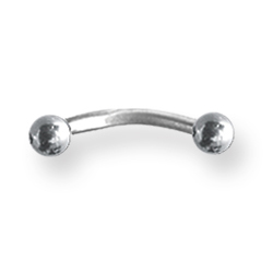 Externally Threaded Stainless Steel Curved Barbell 18 Gauge 3/8in Long