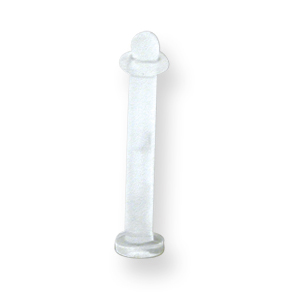Soft Acrylic Tongue Retainer 10 Gauge Clear