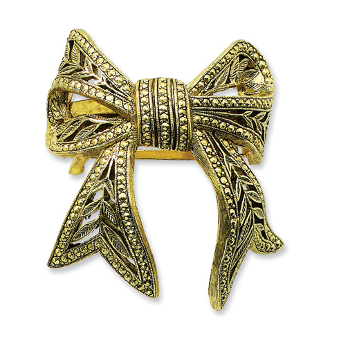 Brass-tone Bow Ponytail Holder