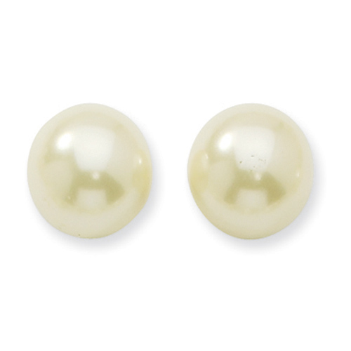 Cultura Glass Pearl Button Post Earrings