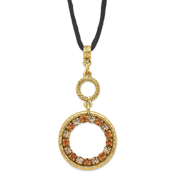 Gold-tone Light and Dark Colorado Crystal 16in Necklace
