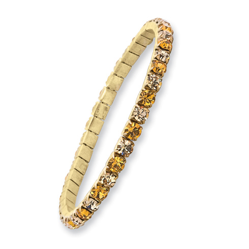 Gold-tone Light and Dark Colorado Crystal Stretch Bracelet