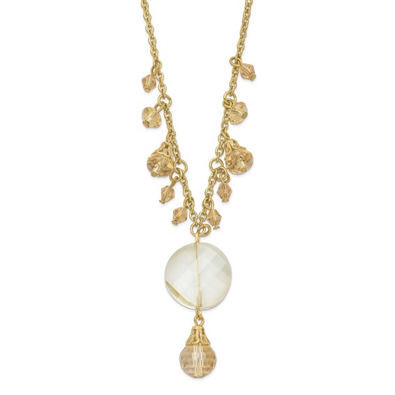 Gold-tone Light Colorado Crystal 16in Necklace