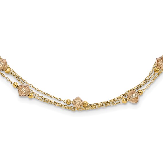 Gold-tone Light Colorado Swarovski Crystal 16in Necklace