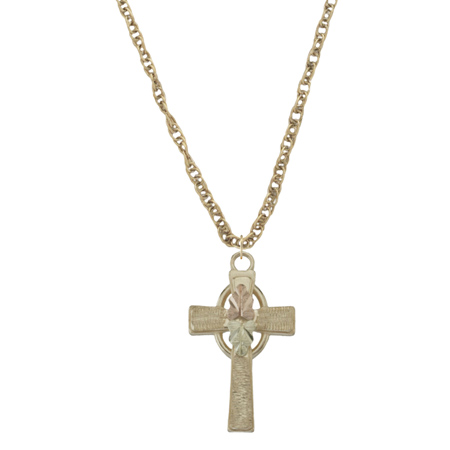 10k Black Hills Gold Petite Cross Necklace