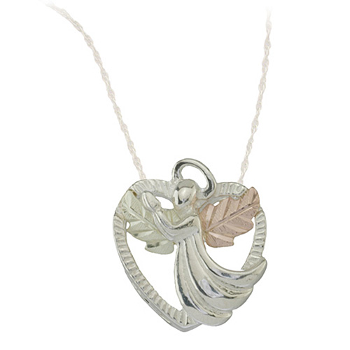 Black Hills Gold Angel Heart Necklace - Sterling Silver 