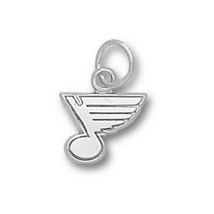St Louis Blues Note 5/16in Charm - Sterling Silver
