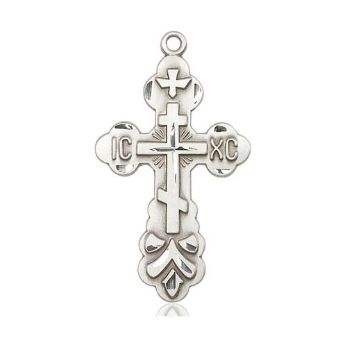 Sterling Silver 1 3/8in St Xenia Orthodox Cross
