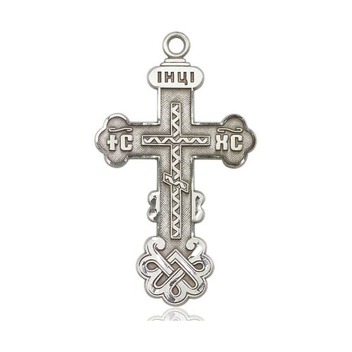 Sterling Silver 1 1/2in Kiev Orthodox Cross