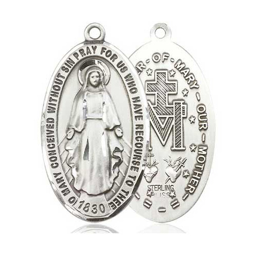 Sterling Silver 1 3/8in Miraculous Medal