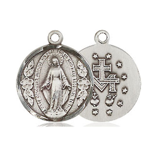 Sterling Silver 1/2in Round Miraculous Medal